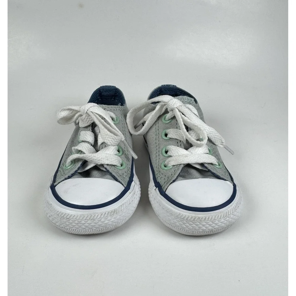 Converse All Star Double Tongue Shoes Chuck Taylor Size 4 Infant Gray mint green